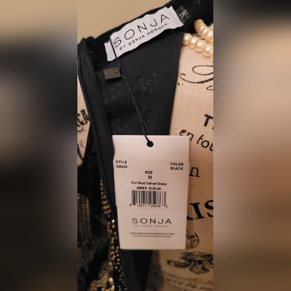 SONJA - By SONJA MORGAN - Vivi Stud Velvet Dress - Women's  Size  M - Picture 8 of 12